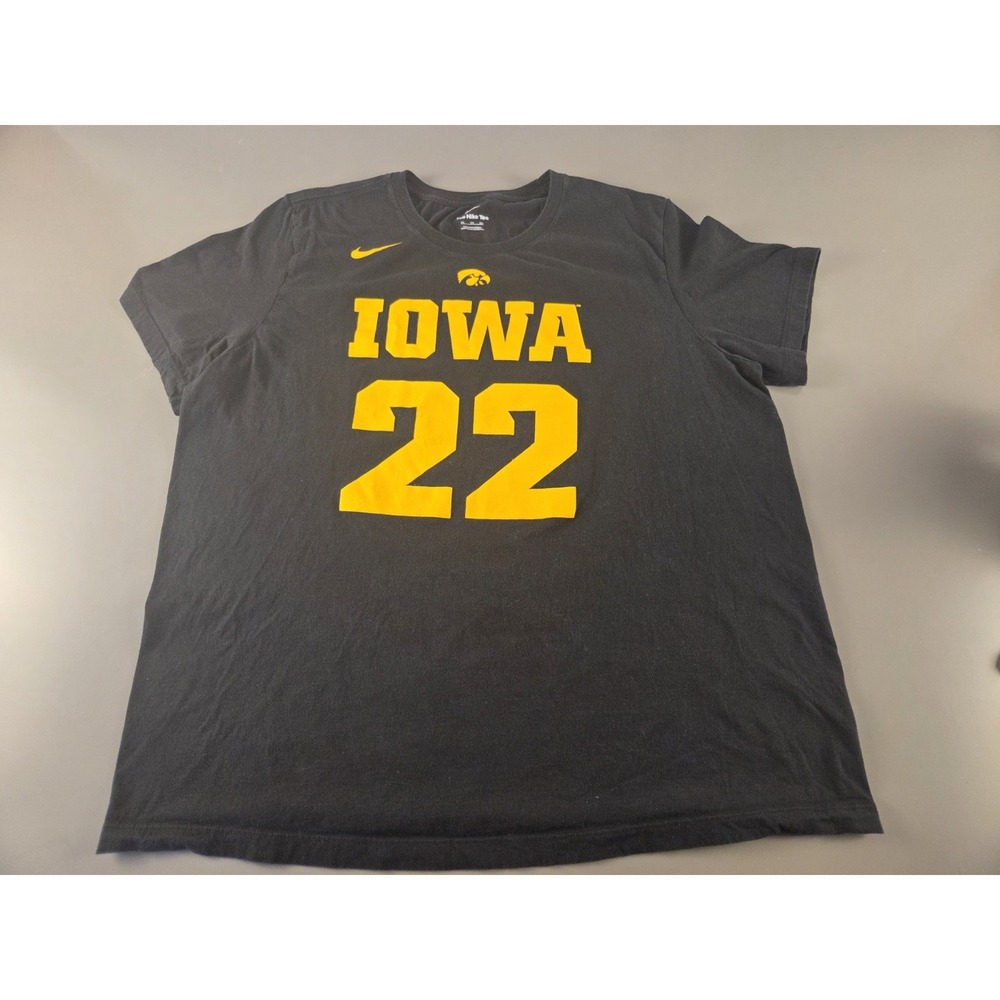 Iowa Hawkeyes Shirt Adult Large Black Mens Nike #22 Caitlin Clark Basketball